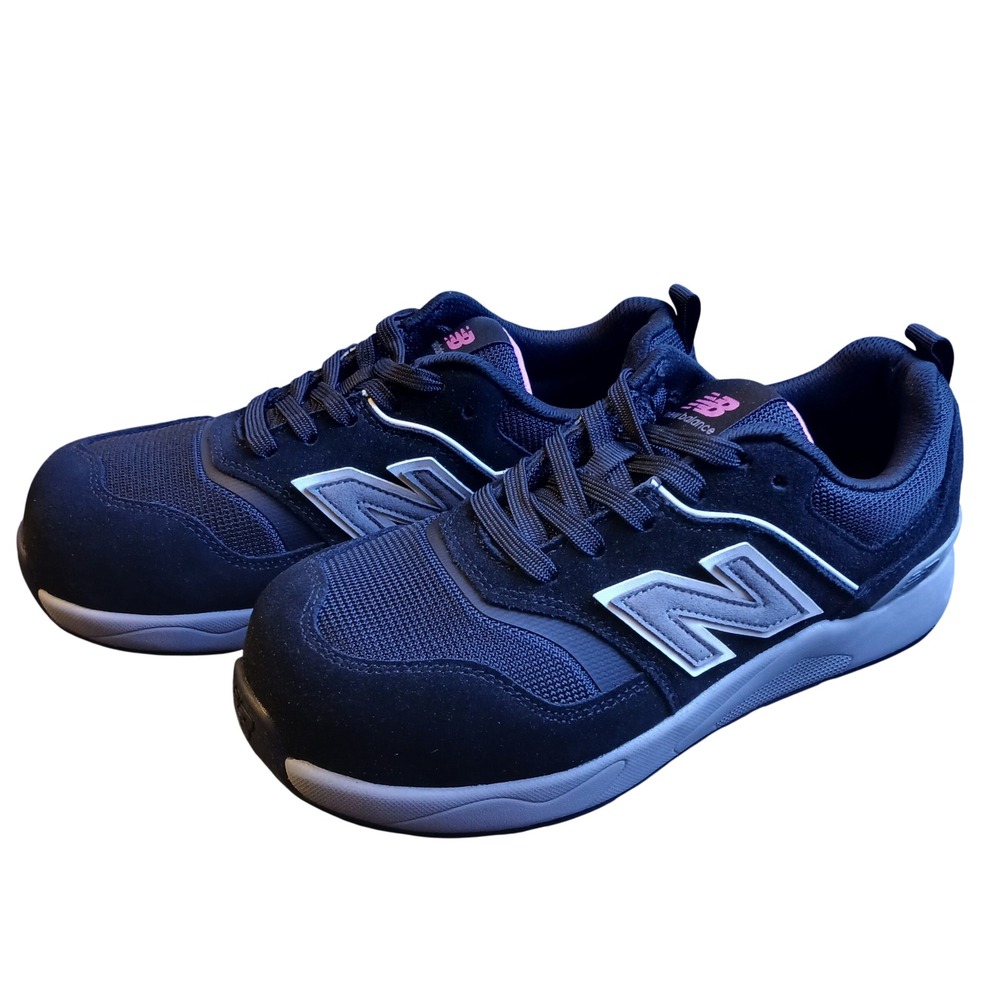 New Balance 589 Composite Toe Safety Shoes Women Black Pink Slip Resistant 8.5 W
